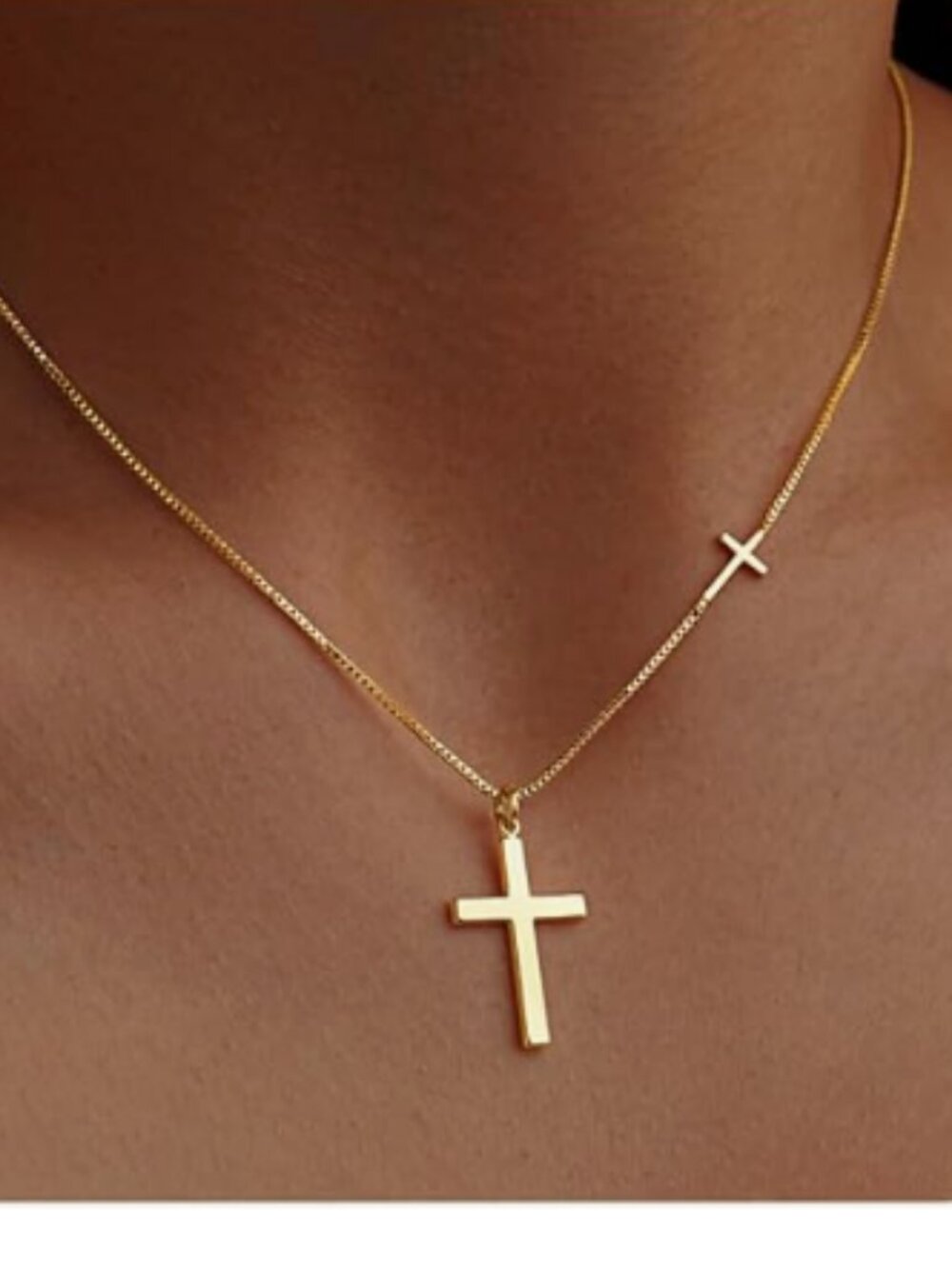 Cross Necklace for Women Teen Girls, Dainty 14K Gold Silver Plated Cross Choker